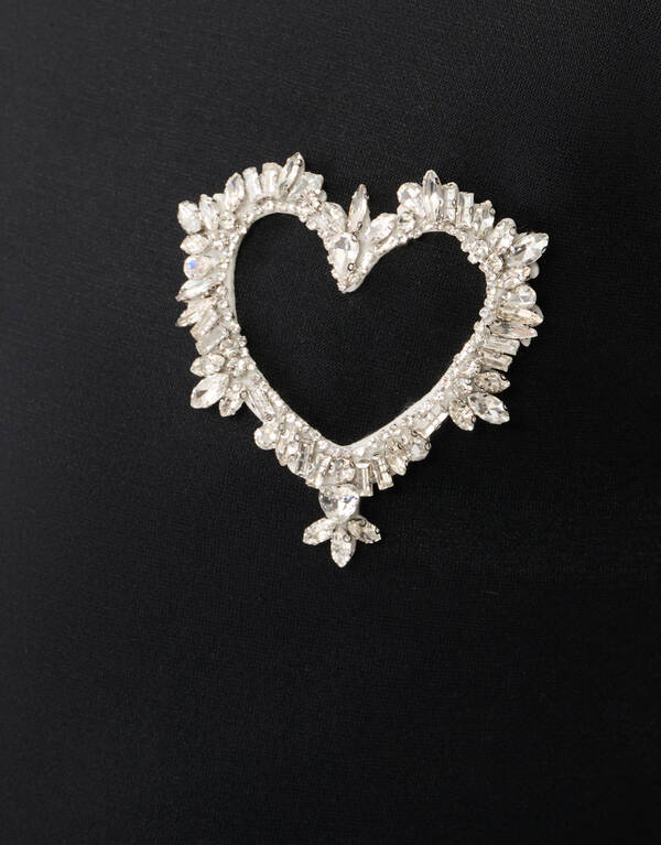 Schwarzes Sweatshirtkleid mit Herzchenmuster SHOEBY GIRLS