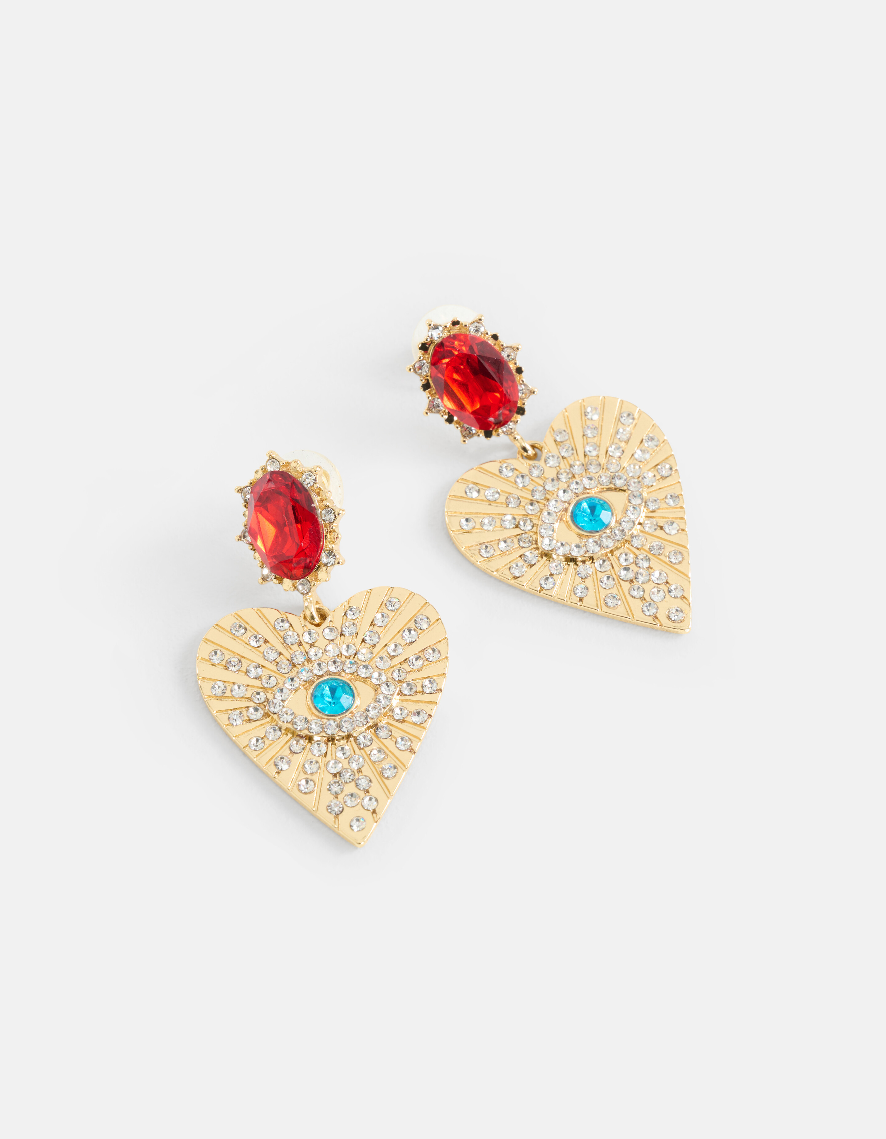 Strass Herz Ohrringe Gold SHOEBY ACCESSOIRES