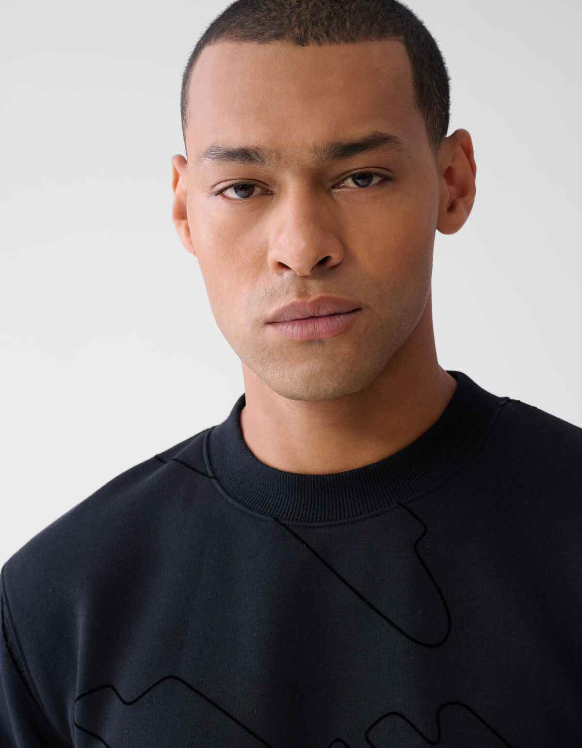 Flock Print Pullover Schwarz SHOEBY MEN