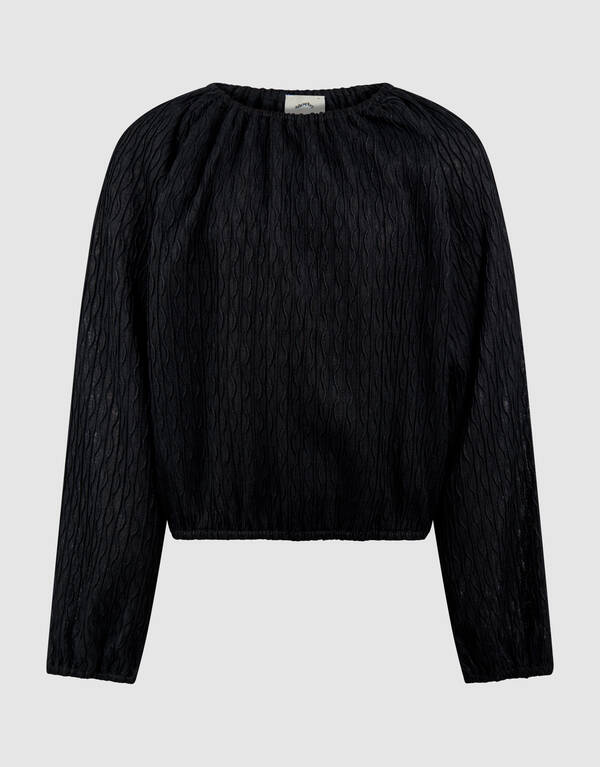 Wavy Struktur Top Schwarz SHOEBY GIRLS