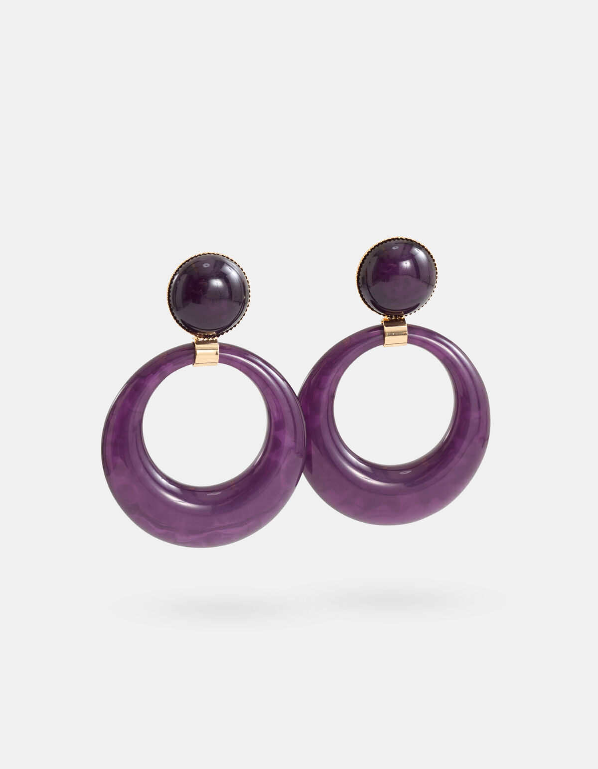 Runde Ohrringe Dunkelviolett SHOEBY ACCESSOIRES