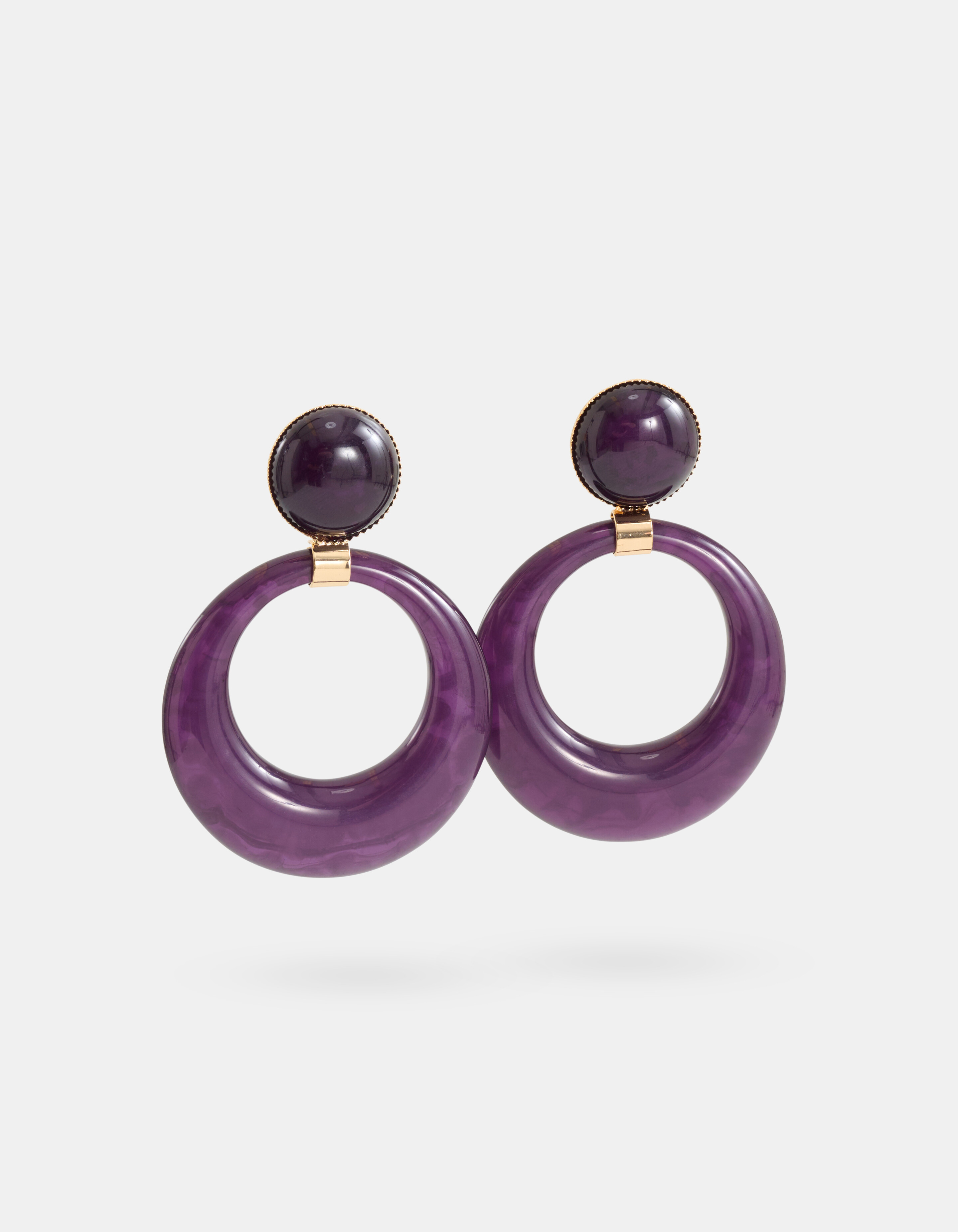 Runde Ohrringe Dunkelviolett SHOEBY ACCESSOIRES