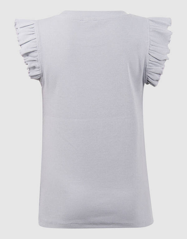 R&uuml;schen-Herz-Top Hellgrau SHOEBY GIRLS