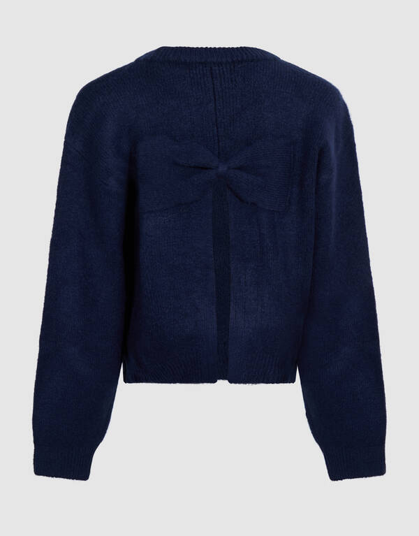 Strickpullover mit gro&szlig;er Schleife dunkelblau SHOEBY GIRLS