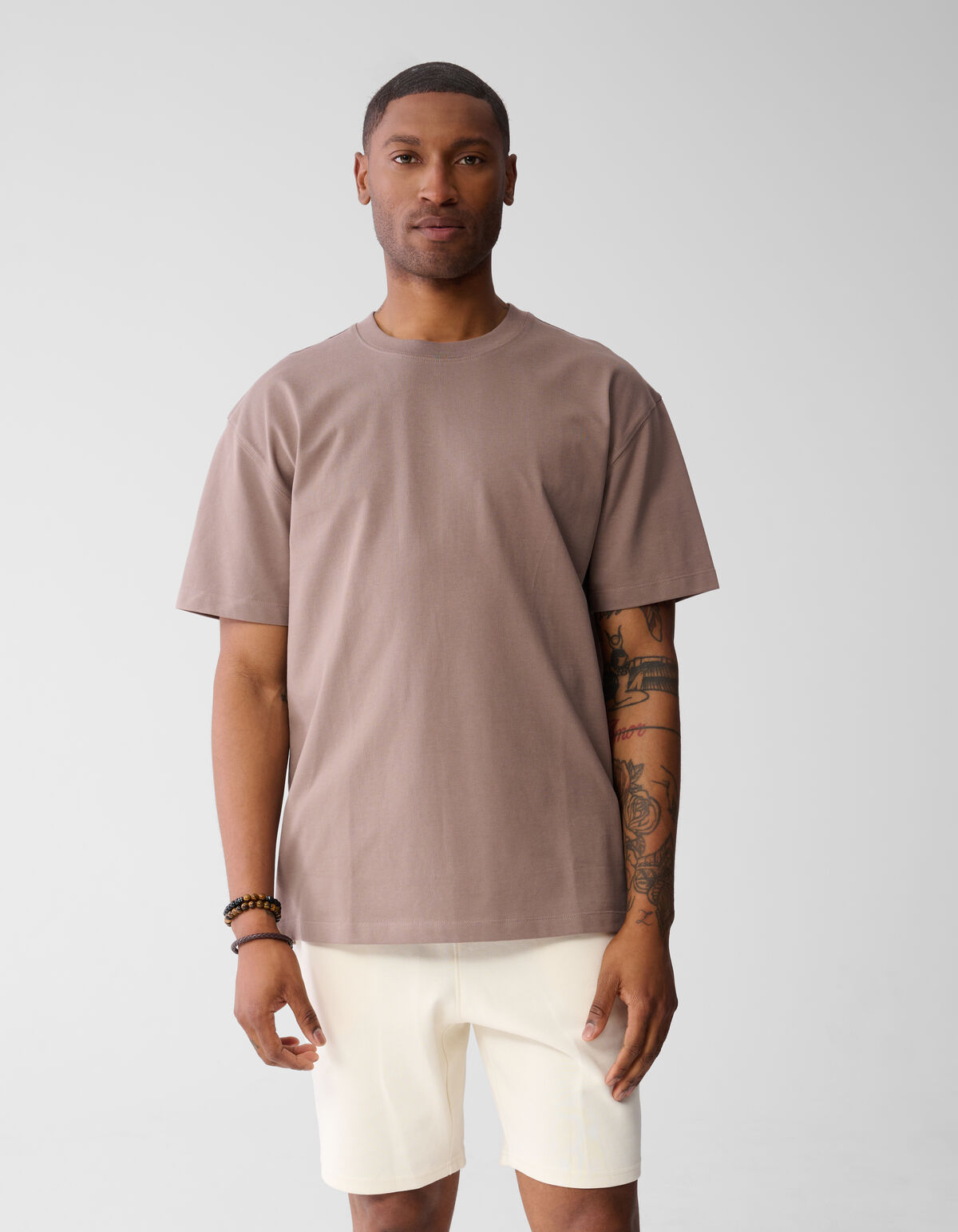 Gehäkeltes T-shirt Hellbraun SHOEBY MEN