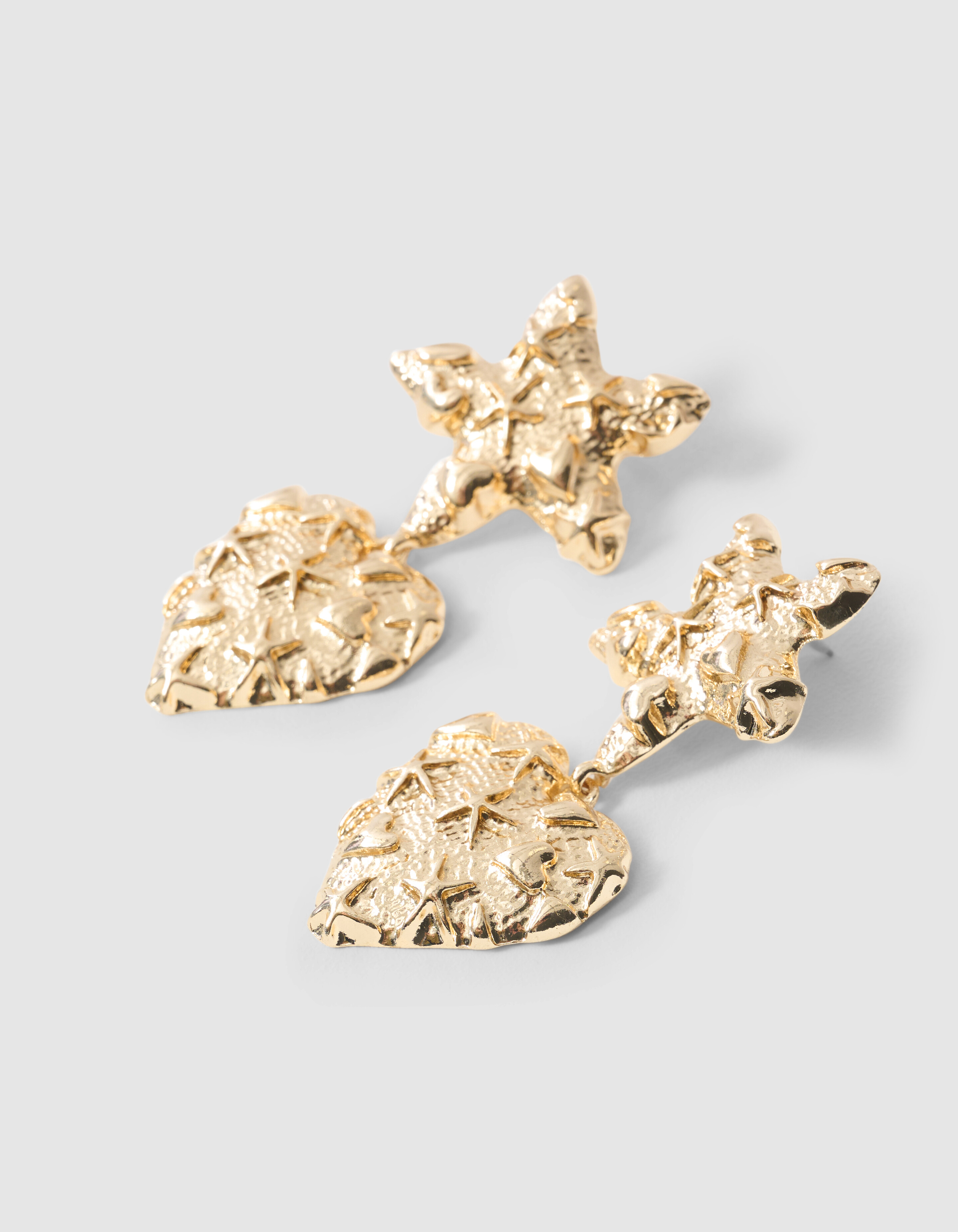 Stern-Herz-Ohrringe Gold SHOEBY ACCESSOIRES