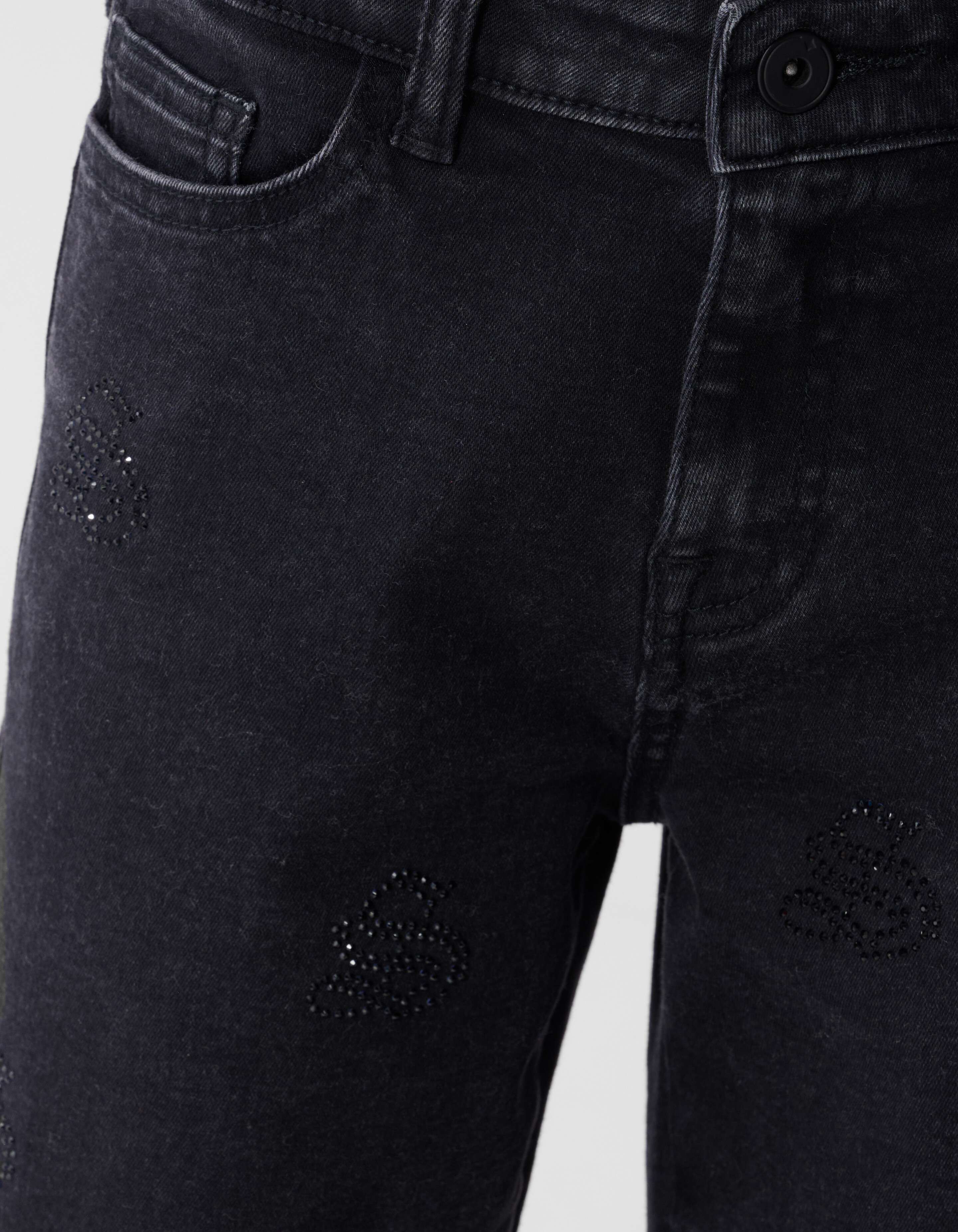 Shiny Wide Leg Fit Jeans in Schwarz SHOEBY GIRLS