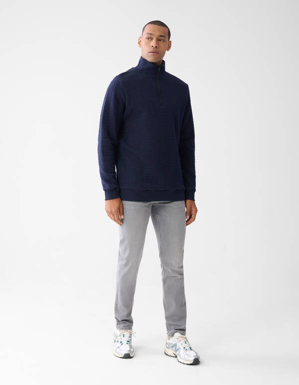 Pullover mit Reißverschluss Dunkelblau SHOEBY MEN