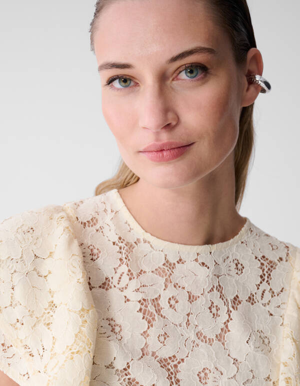 Kanten R&uuml;schentop Gebrochen Wei&szlig; SHOEBY WOMEN