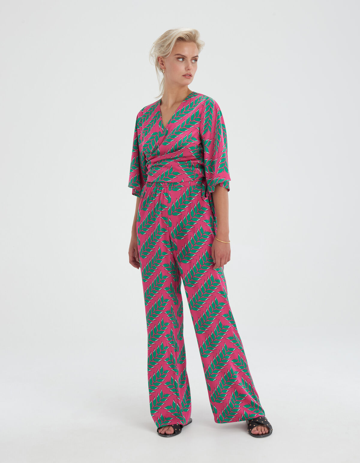 Bedruckte Wide Leg Hose Eksept