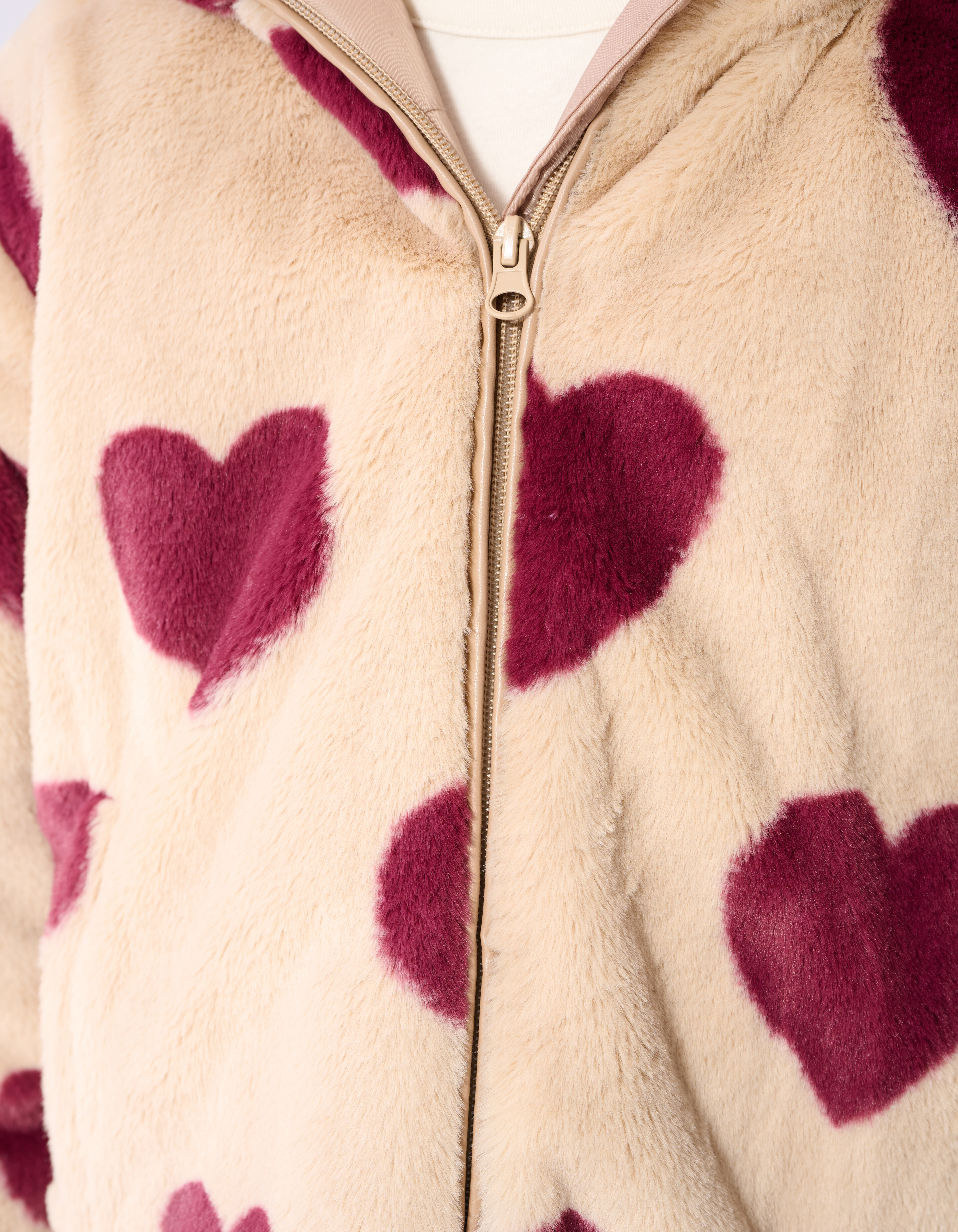 braune Winterjacke mit Herzmuster SHOEBY GIRLS