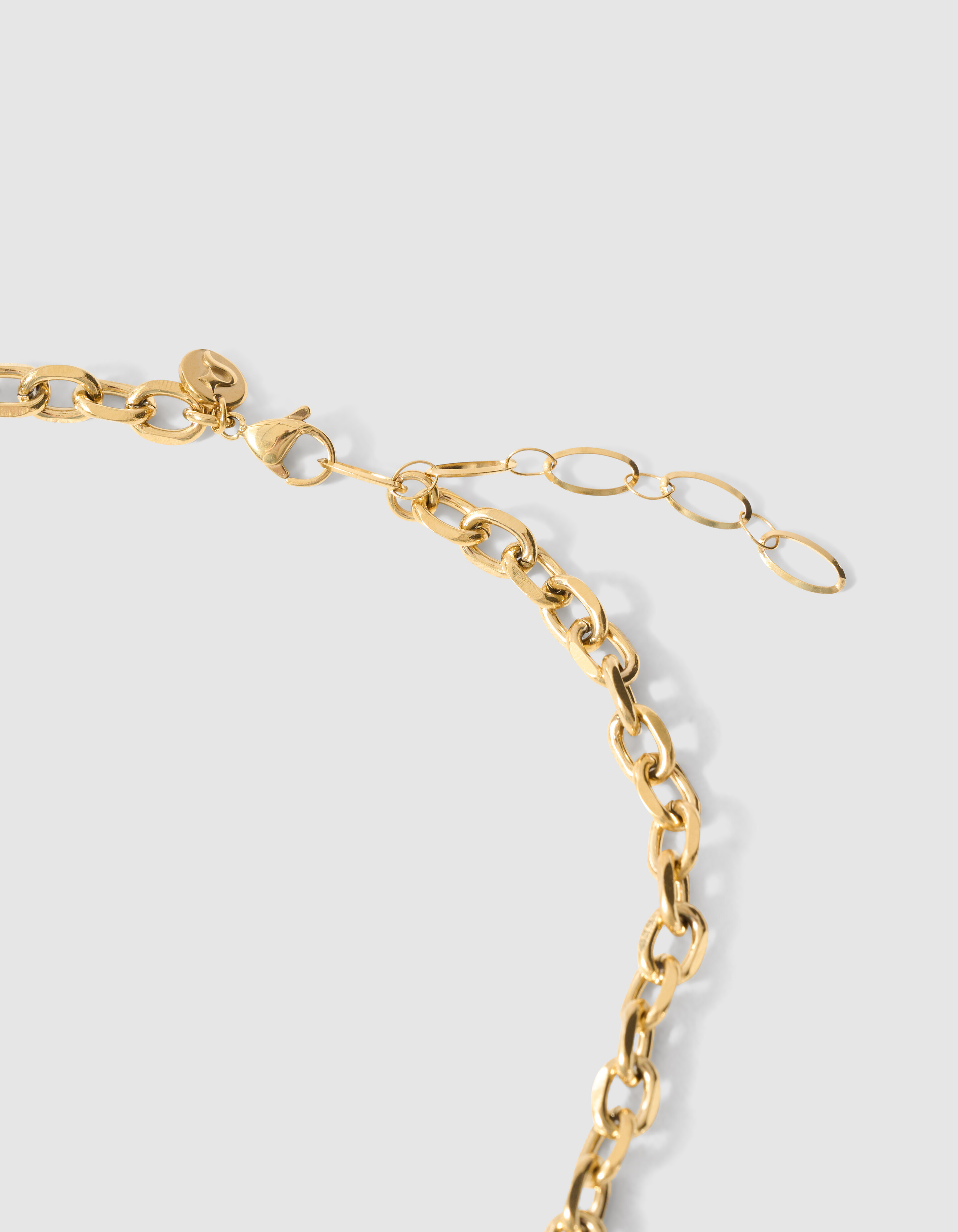 Herz-Oval-Anh&auml;nger-Kette Gold SHOEBY ACCESSOIRES