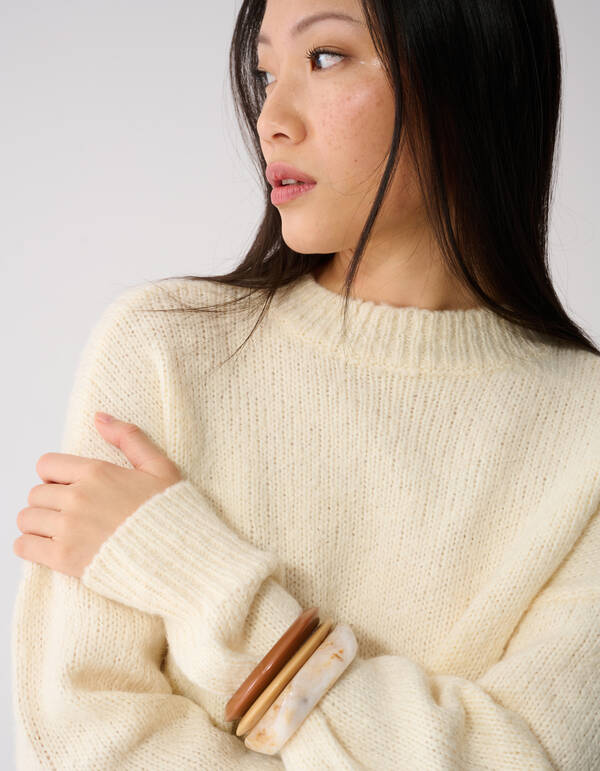 Gro&szlig;es Armreif-Set Beige SHOEBY ACCESSOIRES