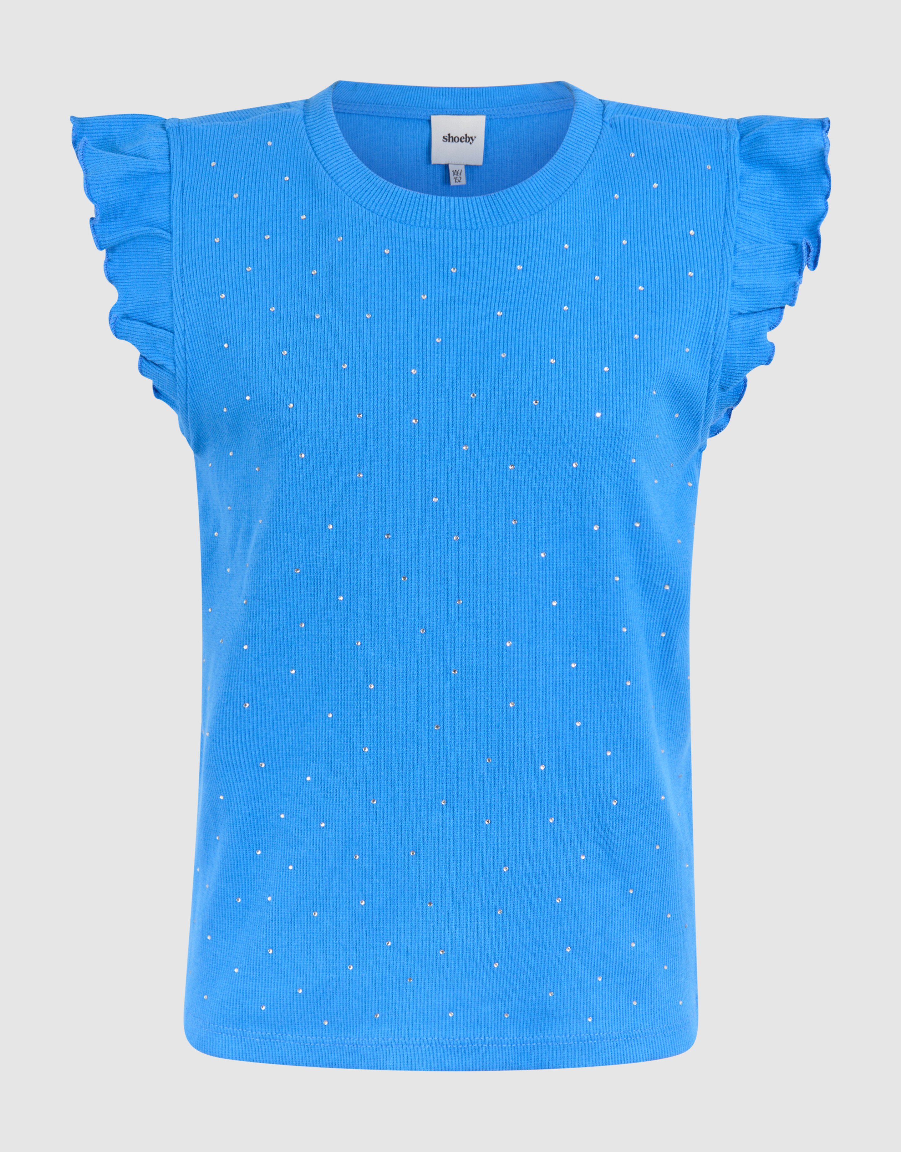 Strass-Rüschen-Top Blau SHOEBY GIRLS