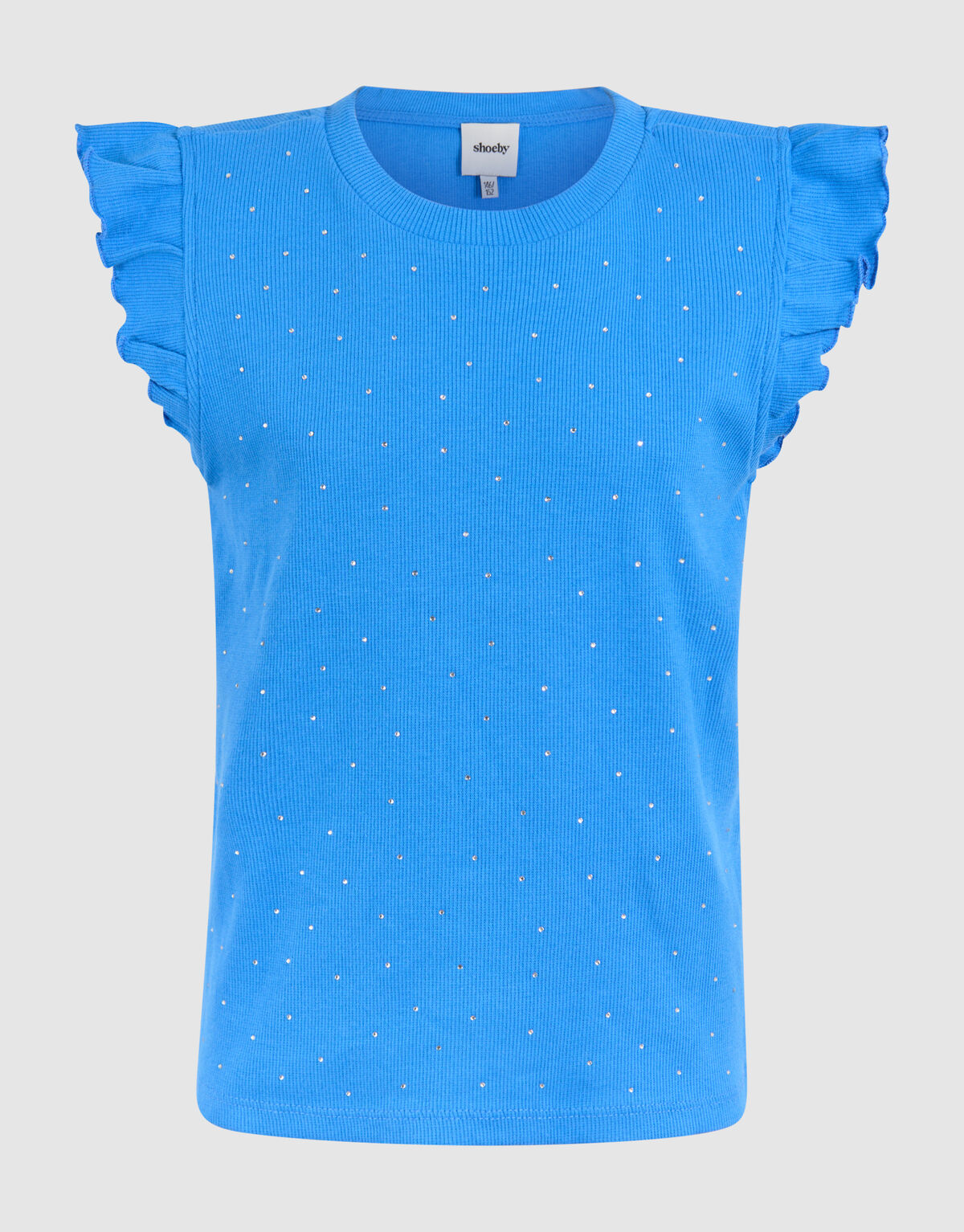 Strass-Rüschen-Top Blau SHOEBY GIRLS