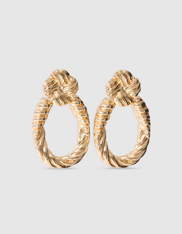 Geknotete Ovale Ohrringe Gold SHOEBY ACCESSOIRES