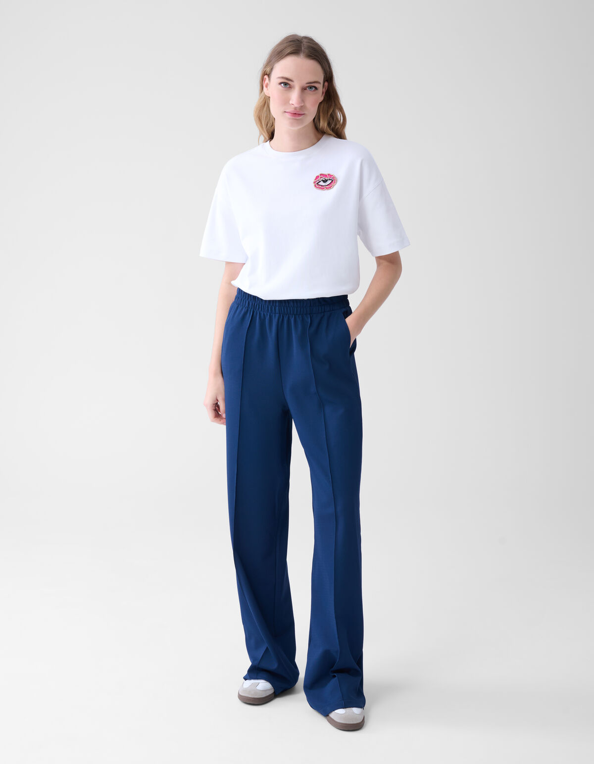 Basic Hose mit weitem Bein Blau SHOEBY WOMEN