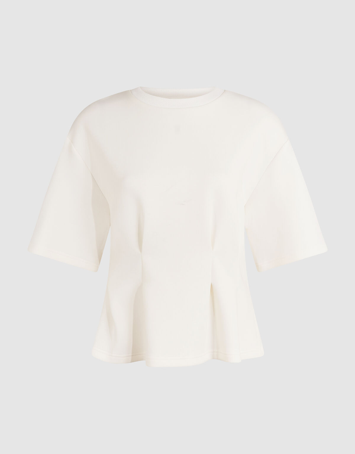 Peplum-Scuba-T-Shirt Gebrochenem Wei&szlig; SHOEBY WOMEN