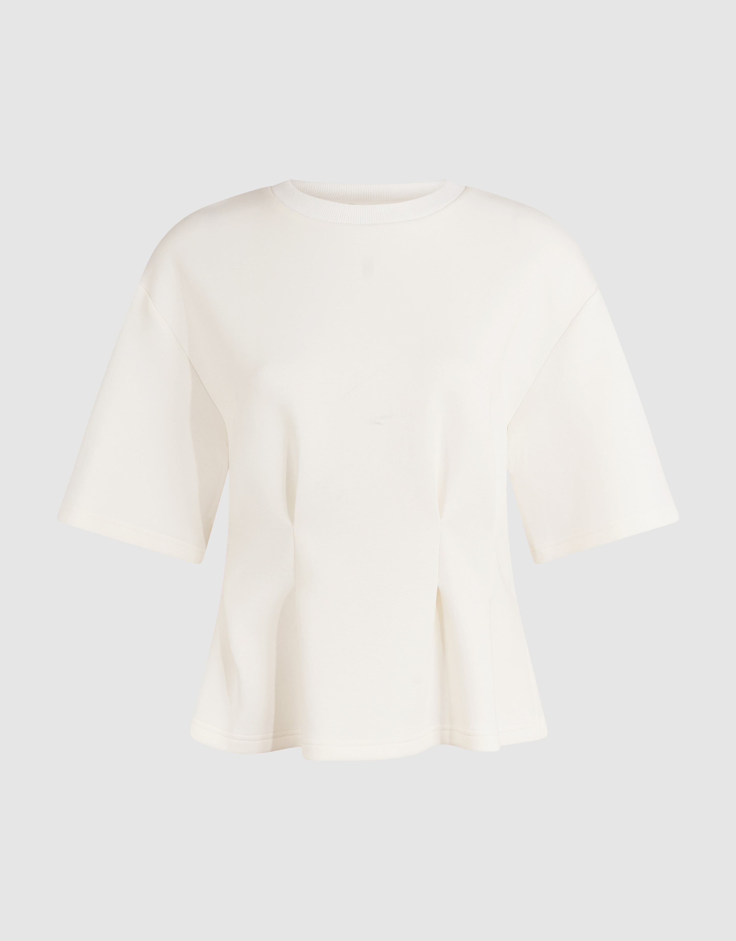 Peplum-Scuba-T-Shirt Gebrochenem Wei&szlig; SHOEBY WOMEN
