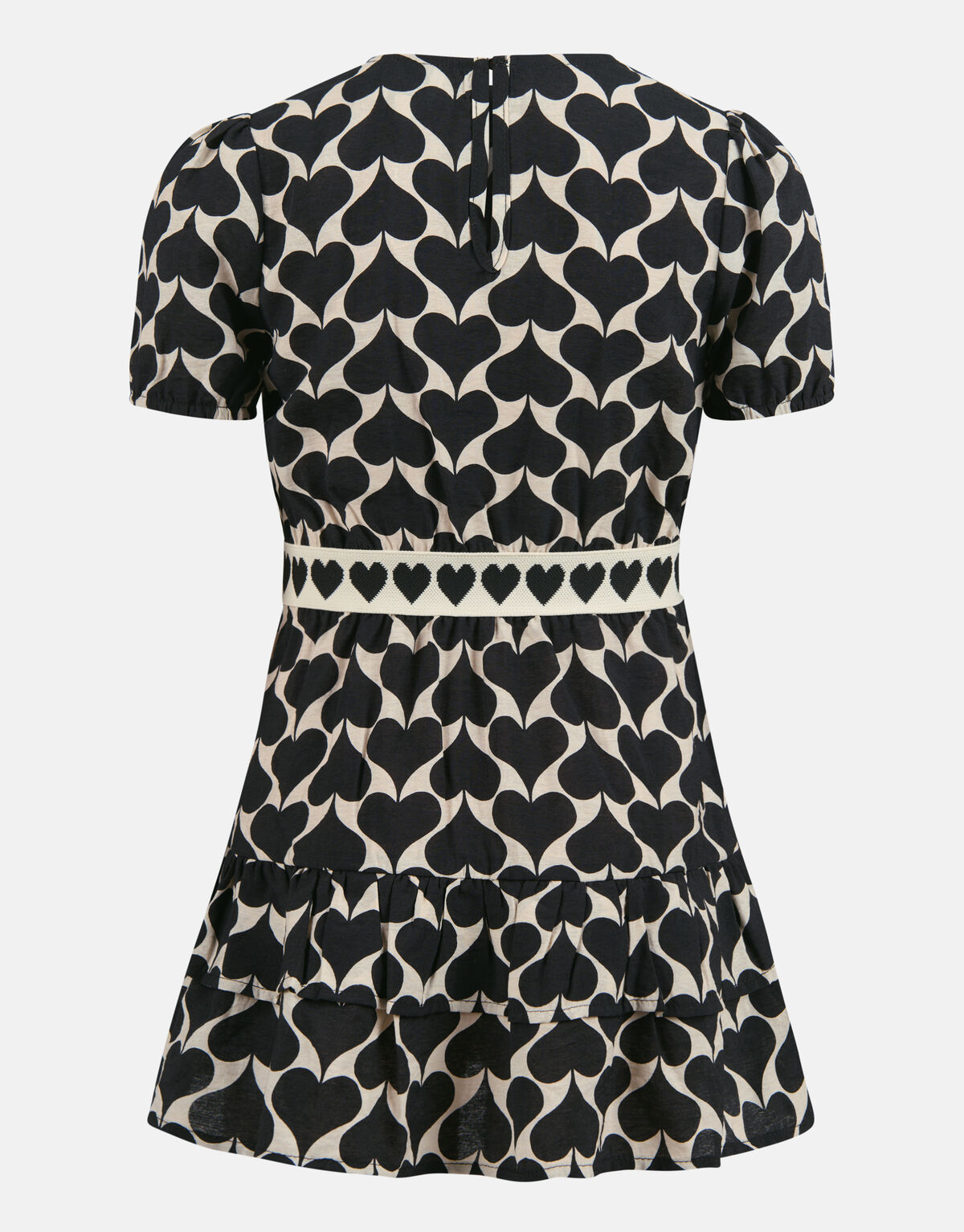 Printed Heart Jurk Zwart SHOEBY GIRLS