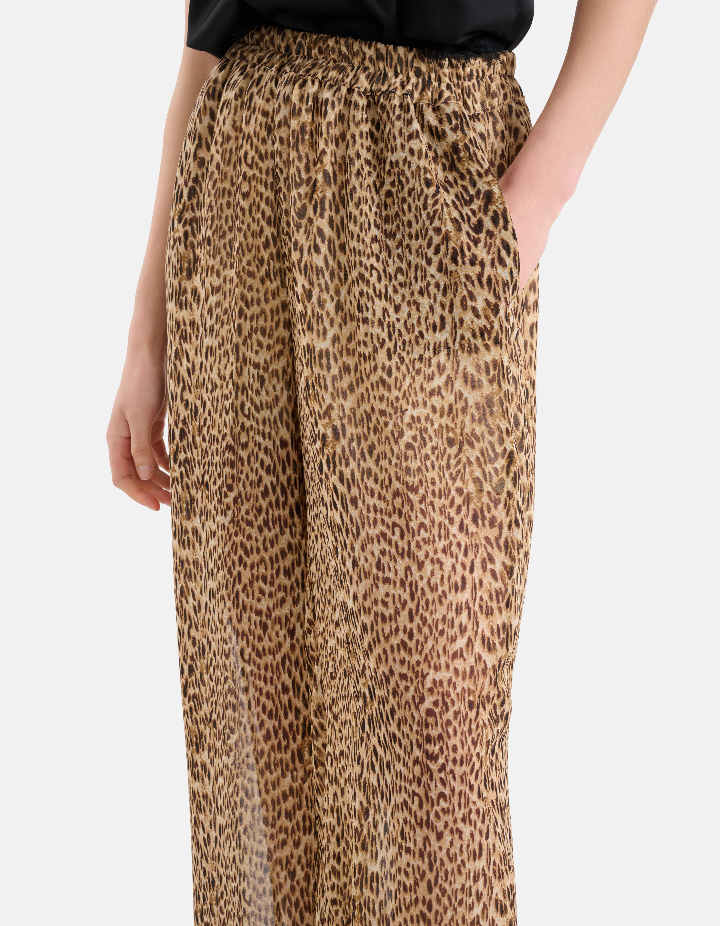 Gepard-Hose mit weitem Bein Braun SHOEBY WOMEN