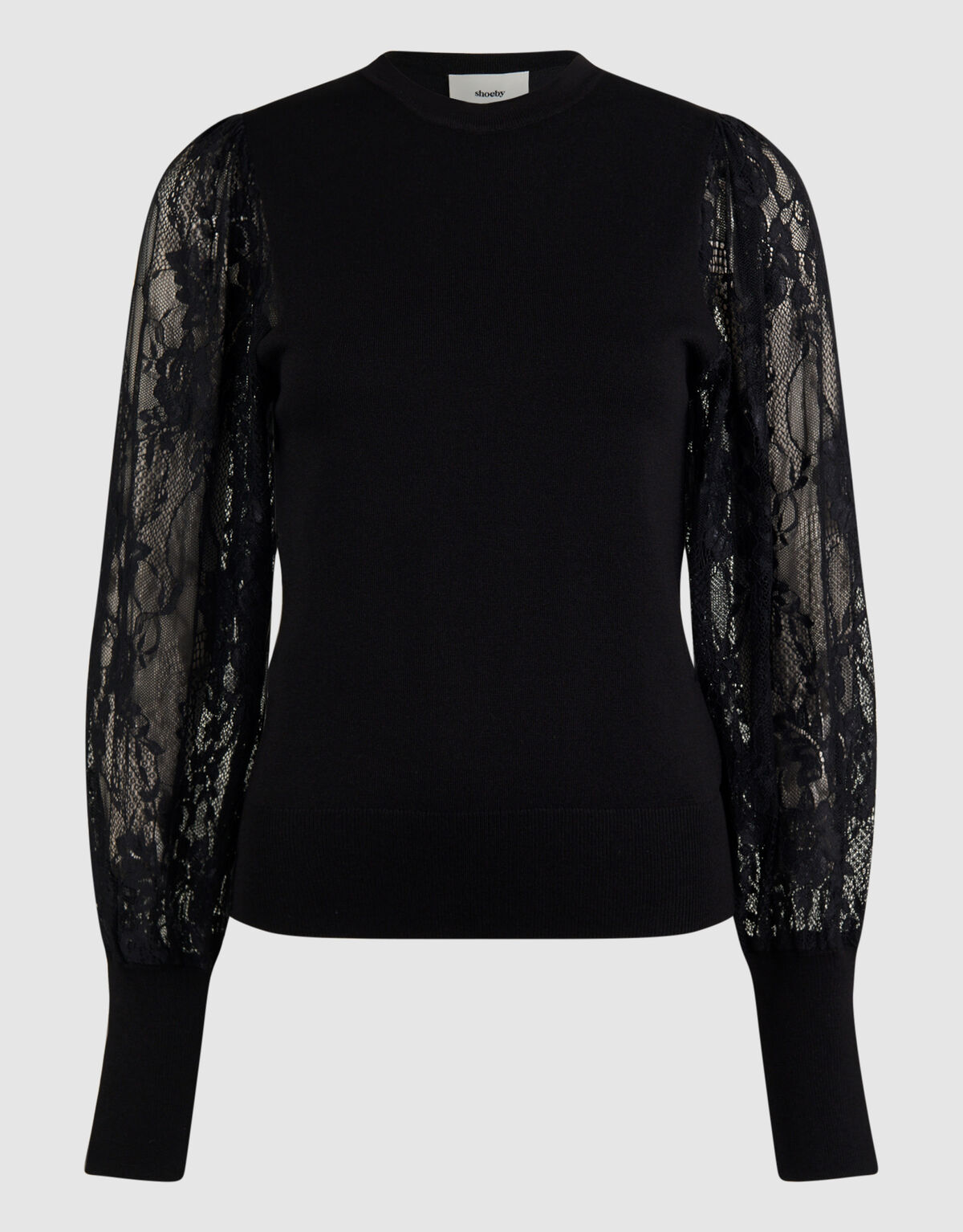 Spitzenstrickpullover Schwarz SHOEBY WOMEN