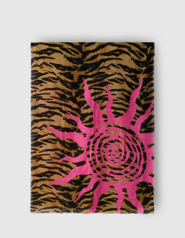Sonnen Tigerprint Schal Braun SHOEBY ACCESSOIRES