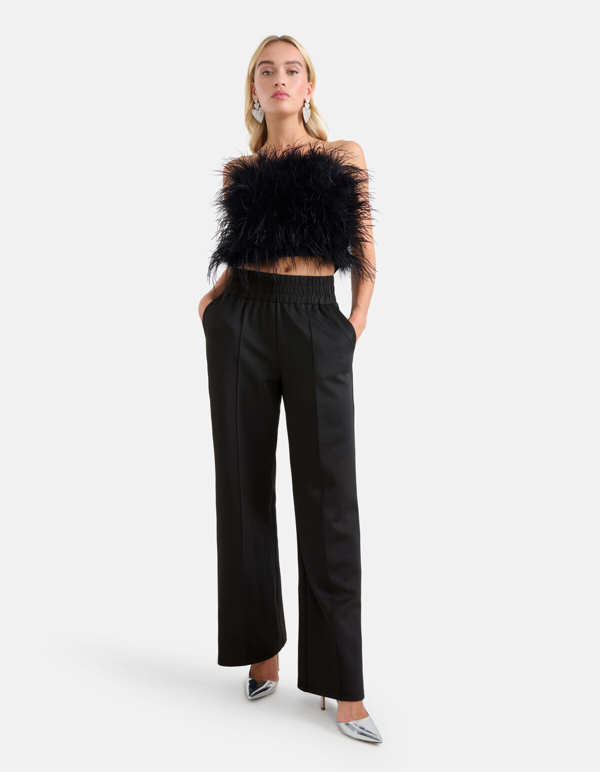 Hose mit weitem Bein Schwarz von Monica SHOEBY WOMEN