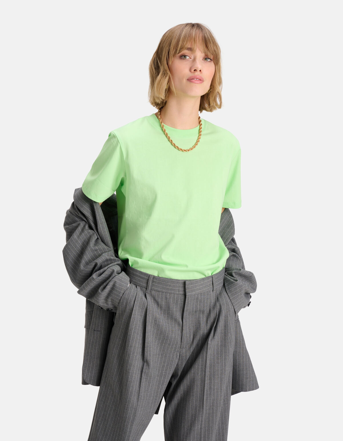 Basic-T-Shirt Hellgrün SHOEBY WOMEN