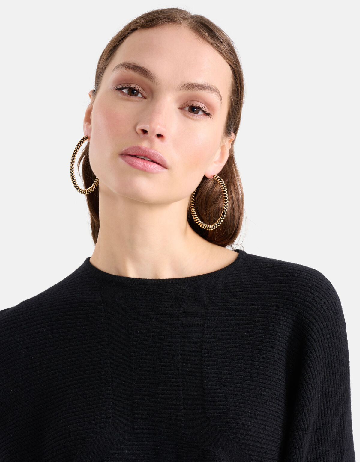 Ovale Ohrringe Schwarz SHOEBY ACCESSOIRES