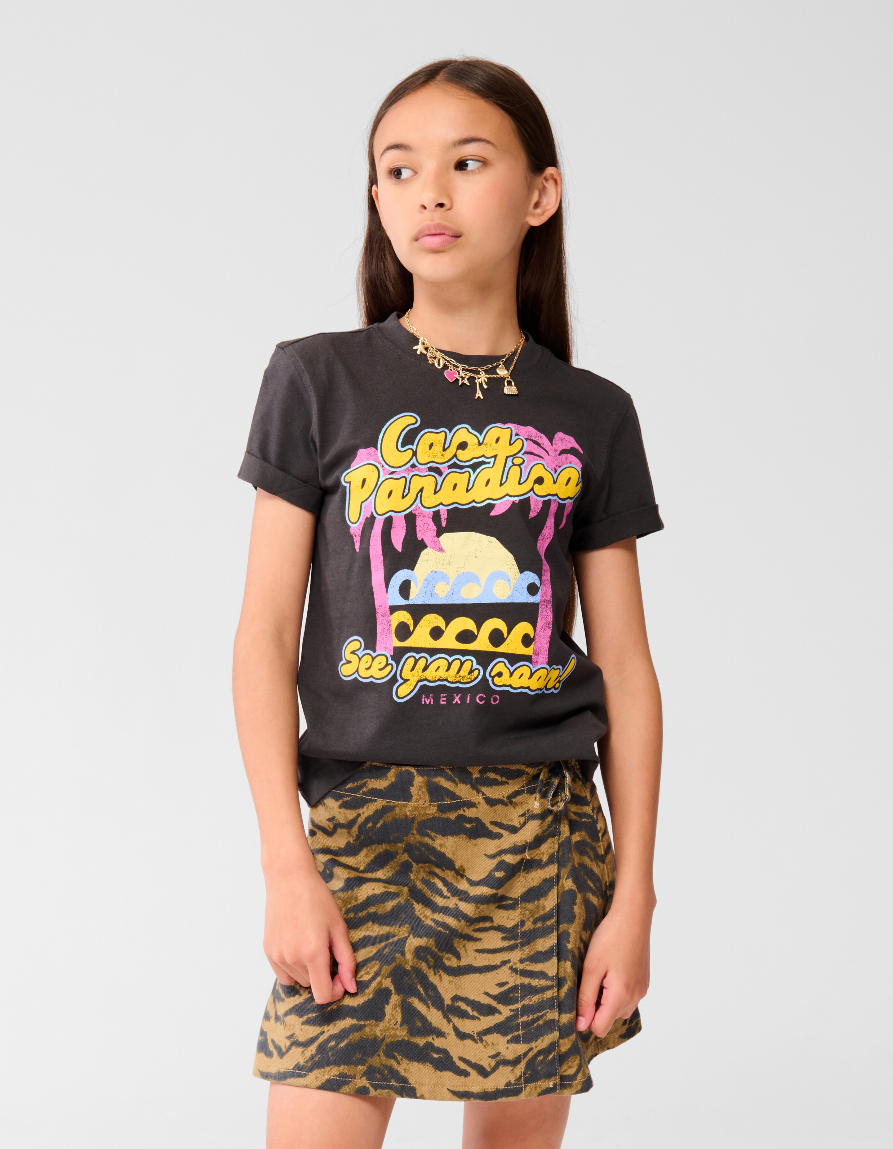 Sommerfavoriten-T-Shirt Grau SHOEBY GIRLS