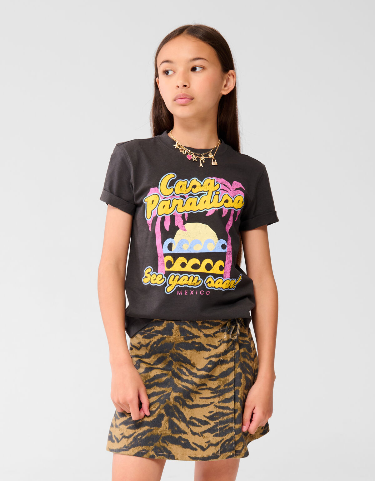 Sommerfavoriten-T-Shirt Grau SHOEBY GIRLS