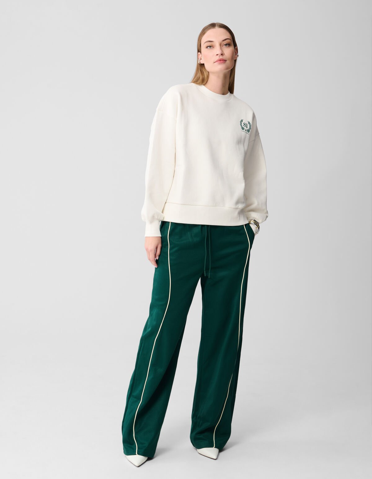 Social Club Artwork Pullover Gebrochen Wei&szlig; SHOEBY WOMEN