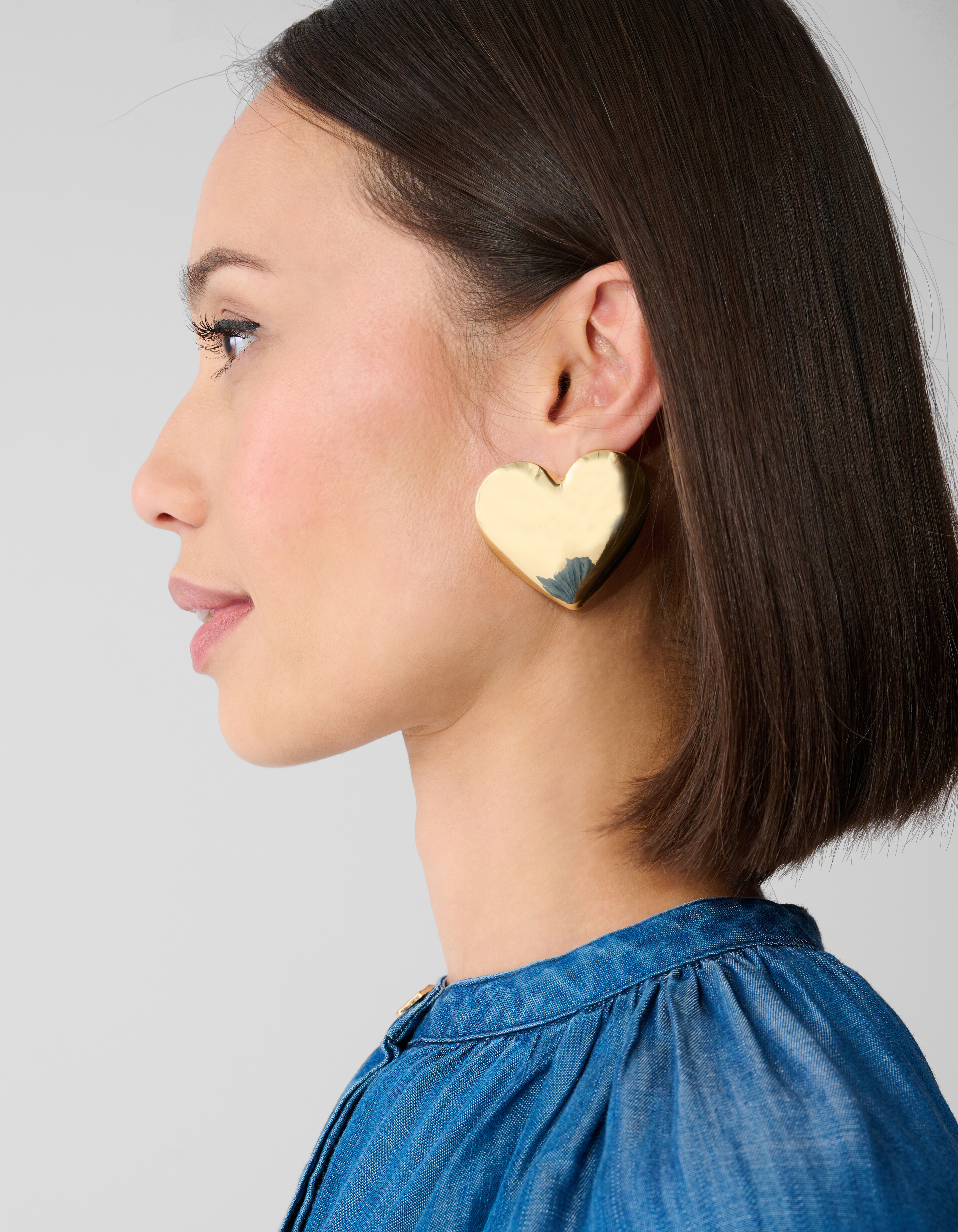 Klobige Herz Ohrringe Gold SHOEBY ACCESSOIRES