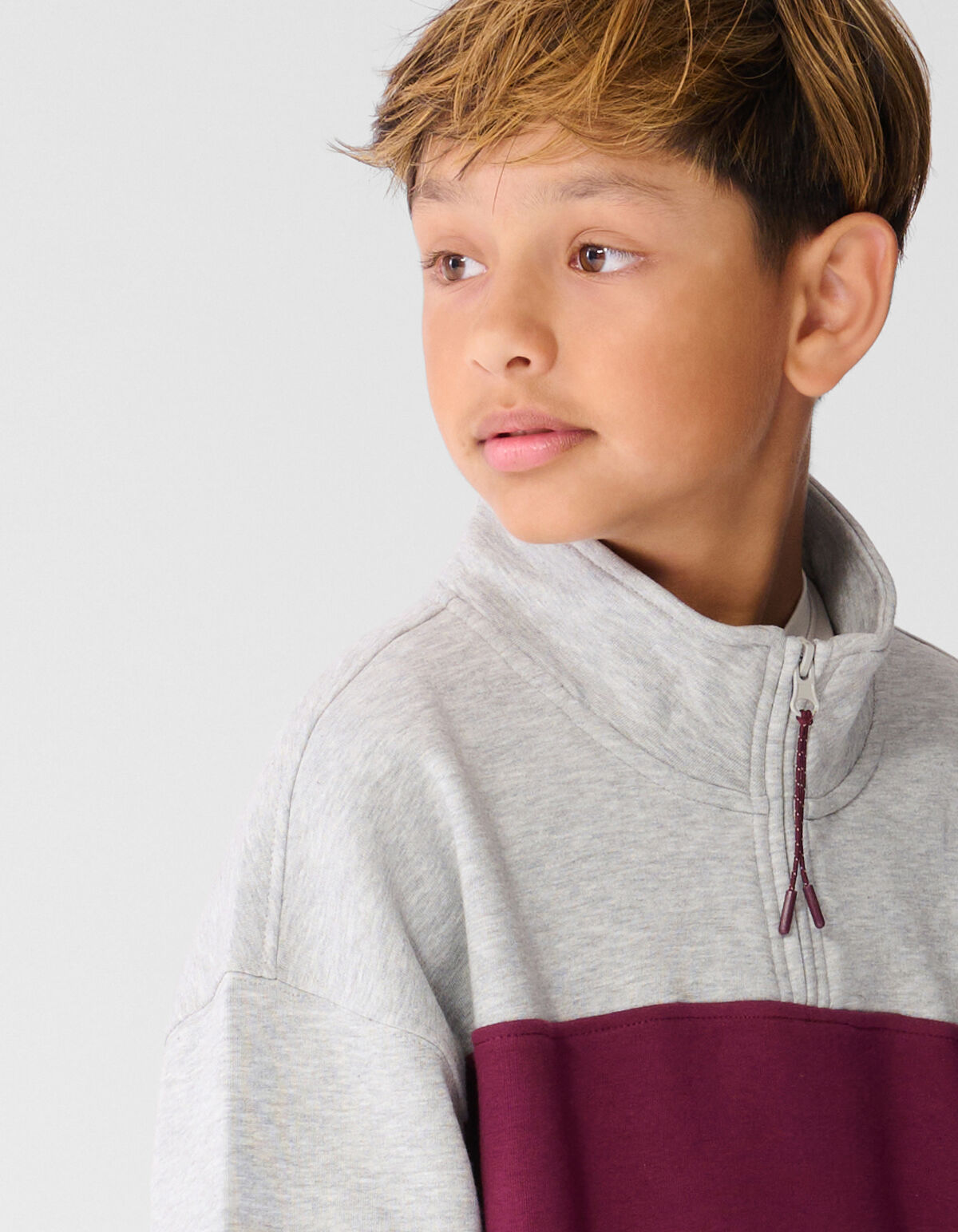 Sportlicher Pullover mit Rei&szlig;verschlus Grau/Dunk SHOEBY BOYS