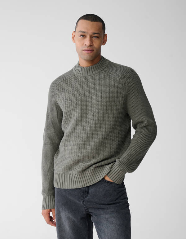 Struktur Strickpullover Dunkelgrün SHOEBY MEN