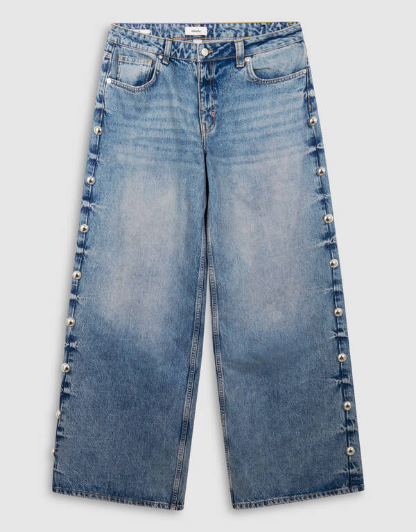 Big Stud Wide Leg Fit Jeans Mediumstone SHOEBY WOMEN