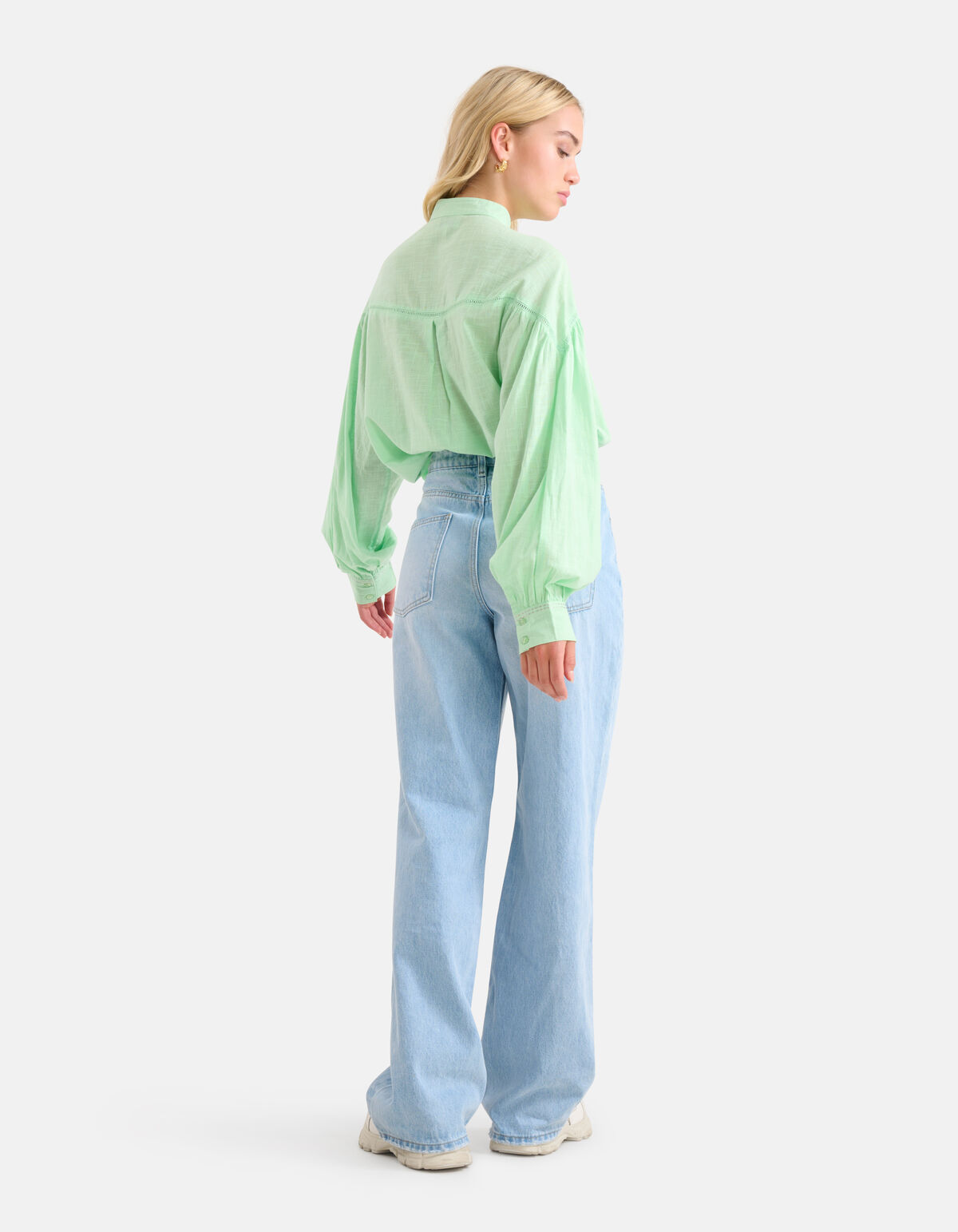 Embroidery Blouse Groen SHOEBY WOMEN