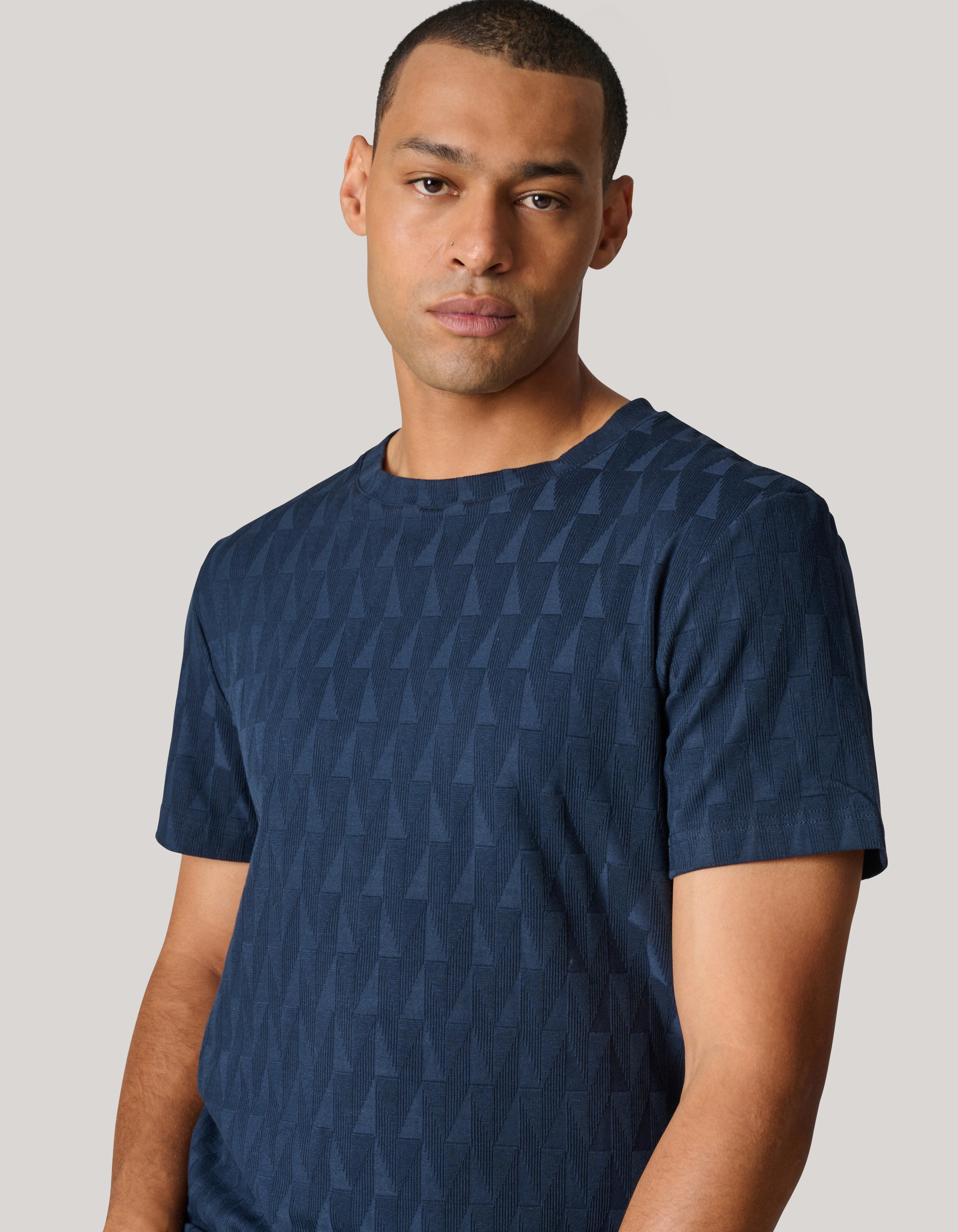 Jacquard T-shirt Dunkelblau SHOEBY MEN