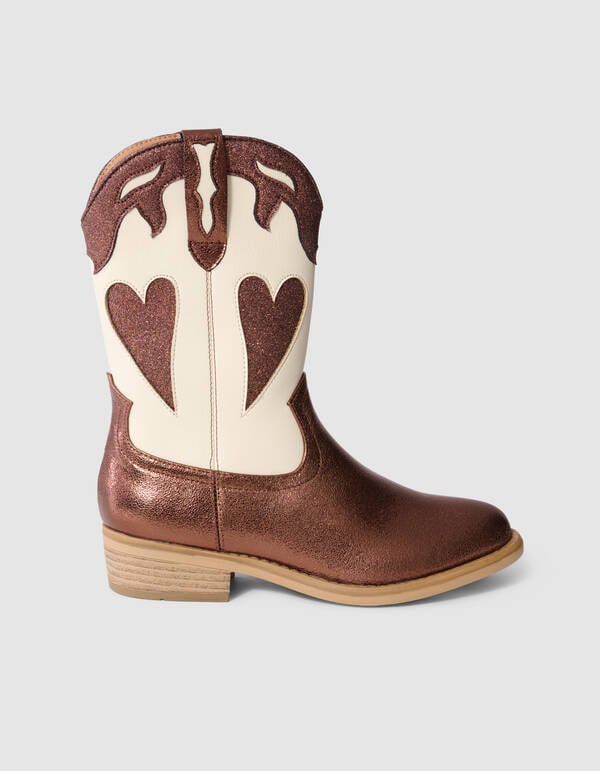 Western Shiny Heart Stiefel Braun SCHOENEN SHOEBY