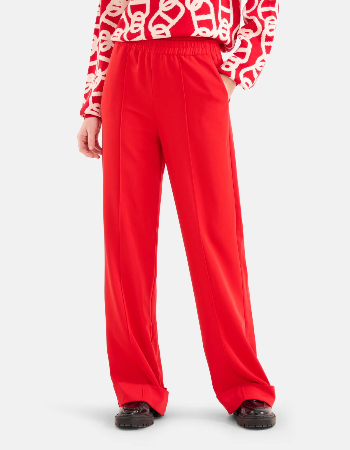 Omslag Wide Leg Broek Rood By Mieke SHOEBY WOMEN