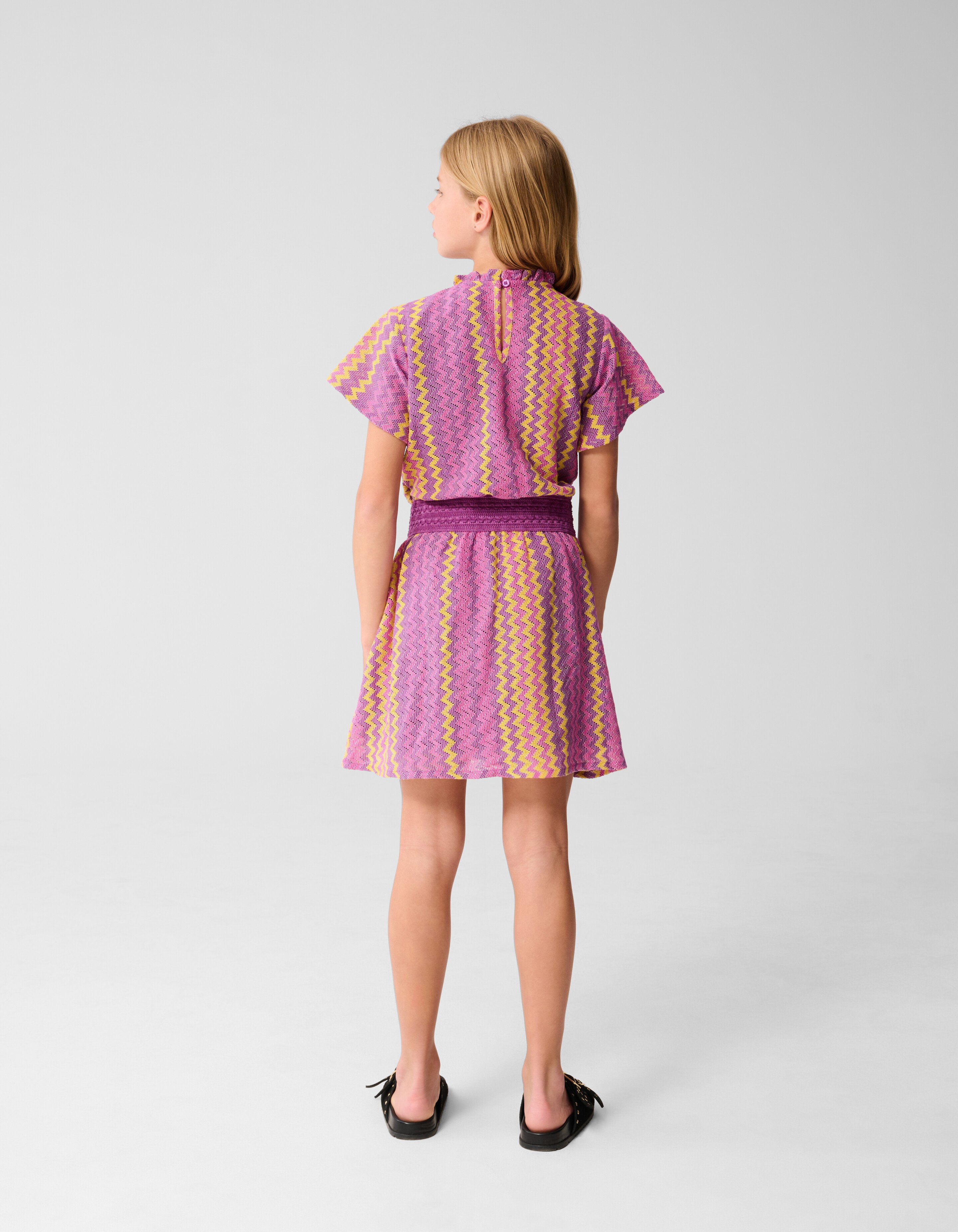 Zickzack gehäkeltes Kleid Rosa SHOEBY GIRLS