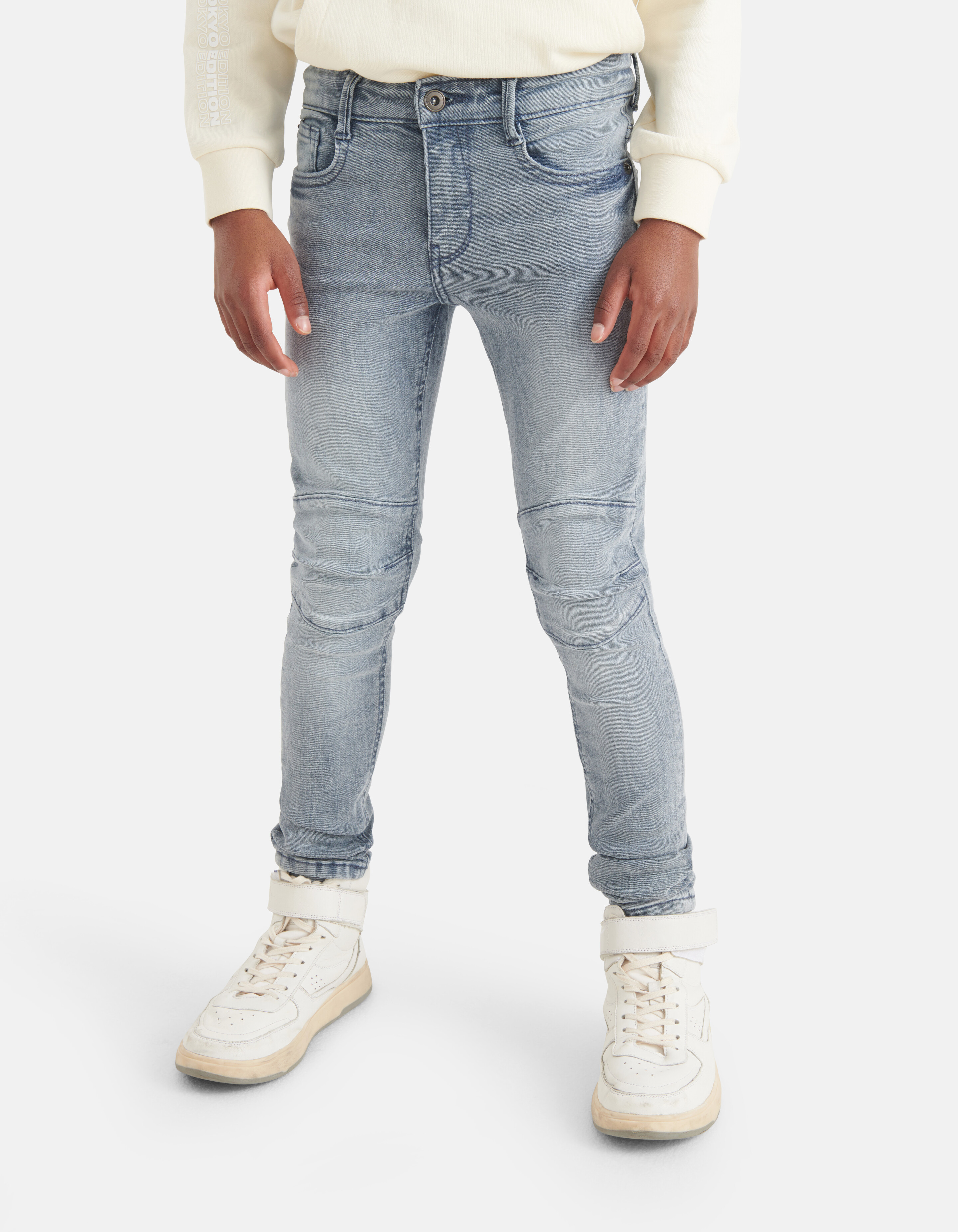 Biker Skinny Jeans Blau/Grau SHOEBY BOYS