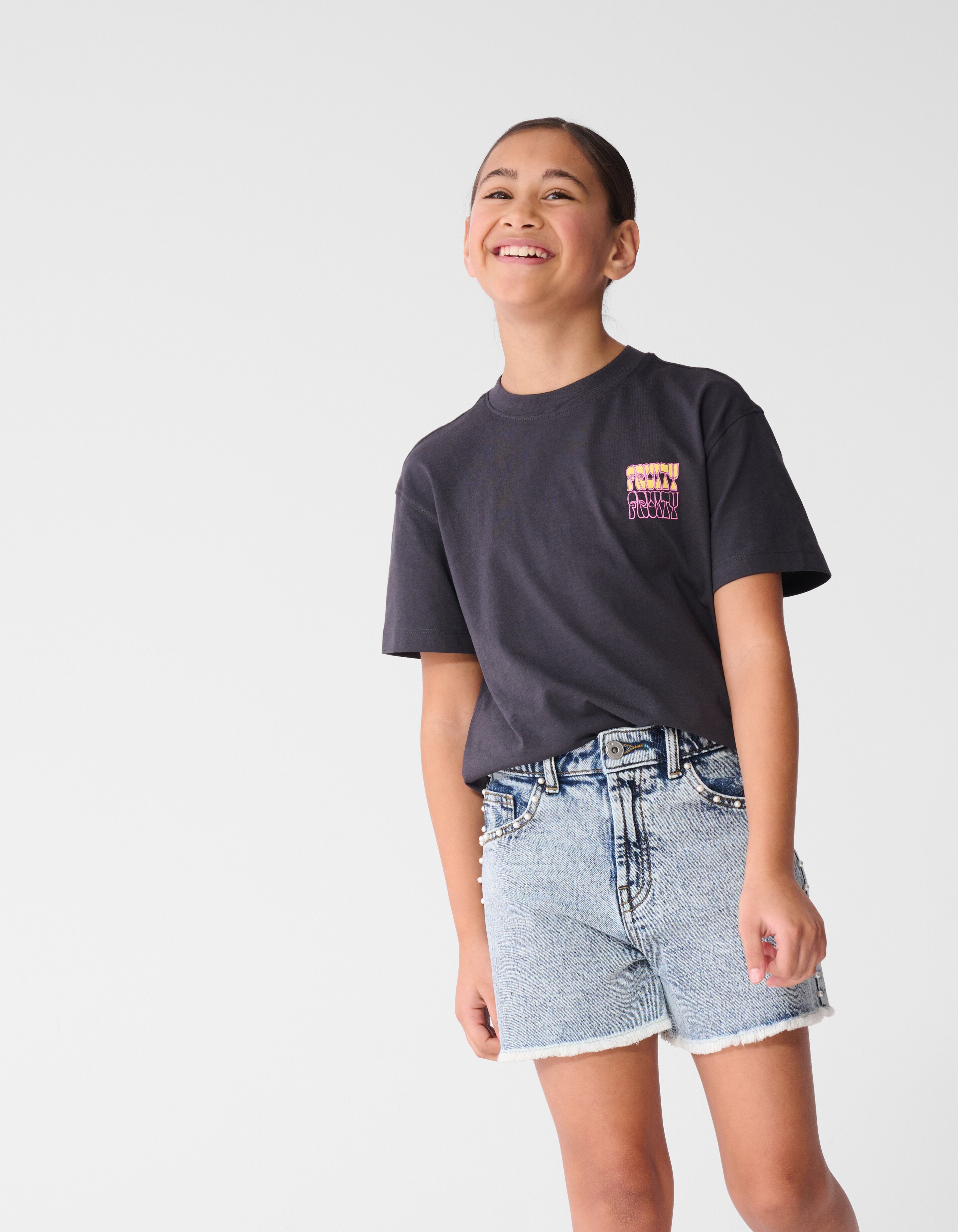 Fruity Artwork T-Shirt Dunkelgrau SHOEBY GIRLS