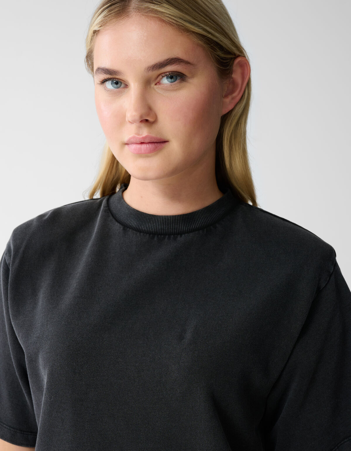 Gef&uuml;ttertes gewaschenes Sweat-T-Shirt Donkergrijs SHOEBY WOMEN