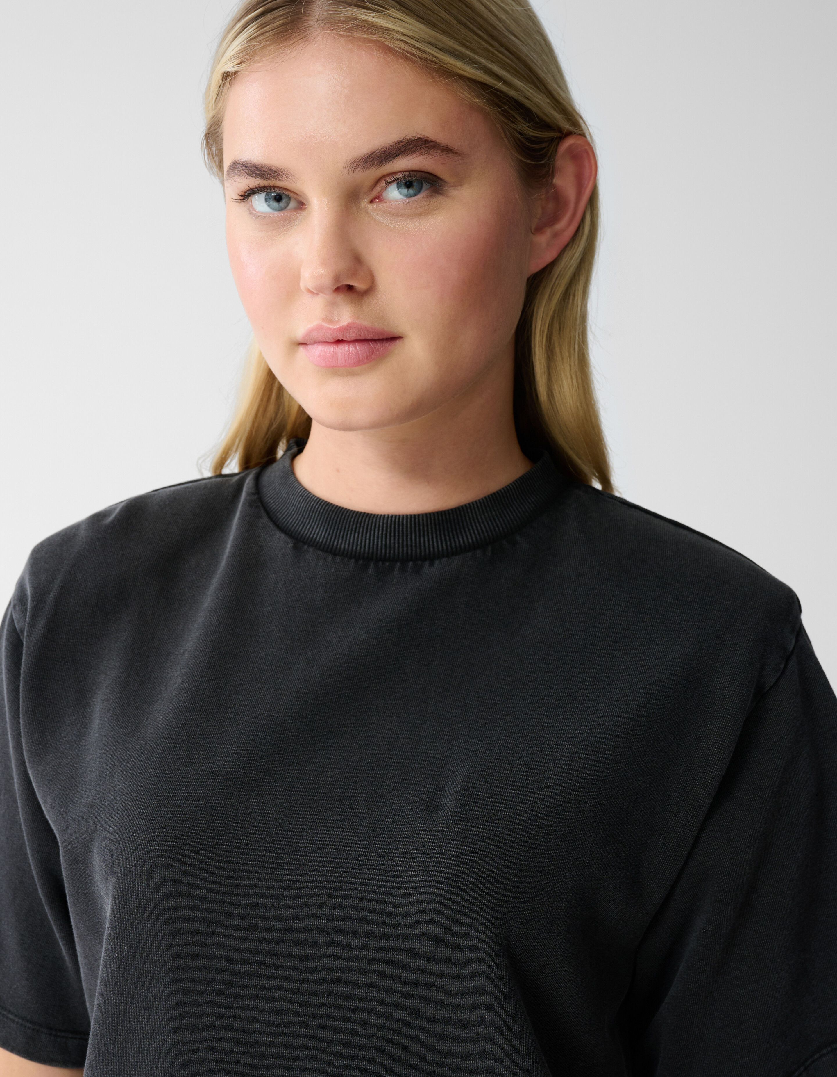 Gef&uuml;ttertes gewaschenes Sweat-T-Shirt Donkergrijs SHOEBY WOMEN