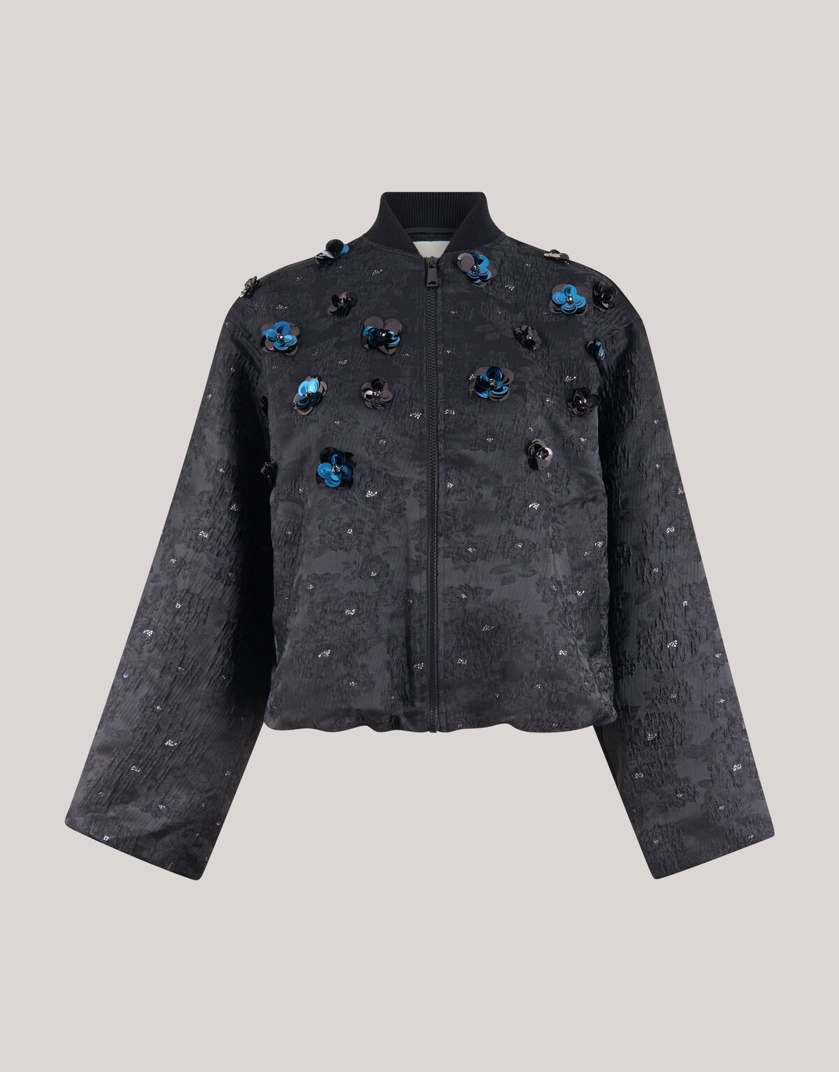 Bomber mit Blumenverzierung Schwarz SHOEBY WOMEN