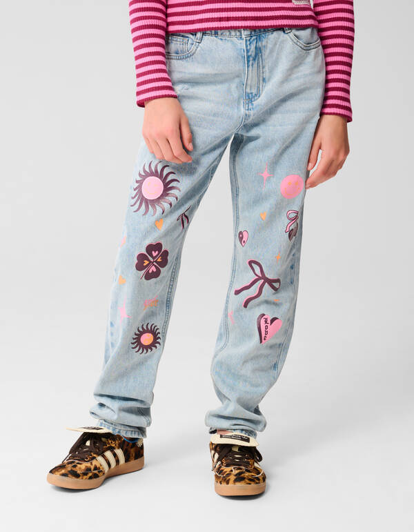 Lustiges Kunstwerk, gebleichter Denim SHOEBY GIRLS