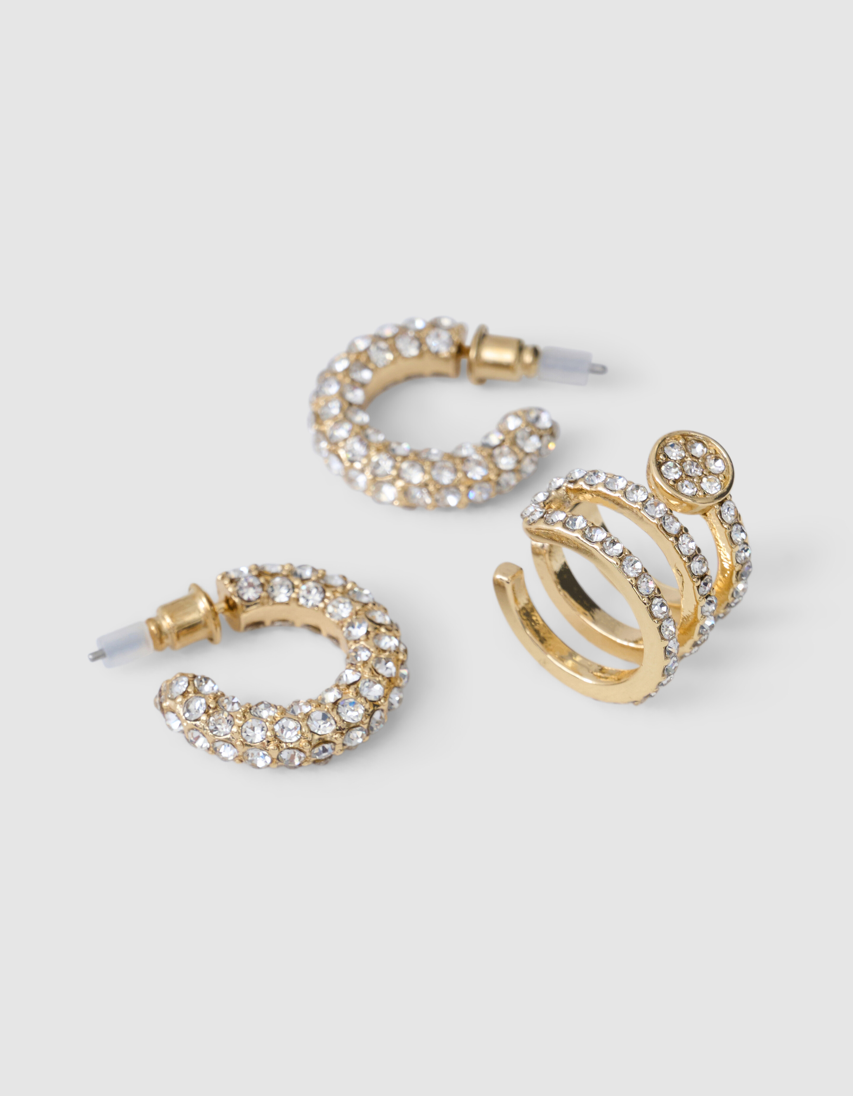Strass-Ohrklemme-Set Gold SHOEBY ACCESSOIRES