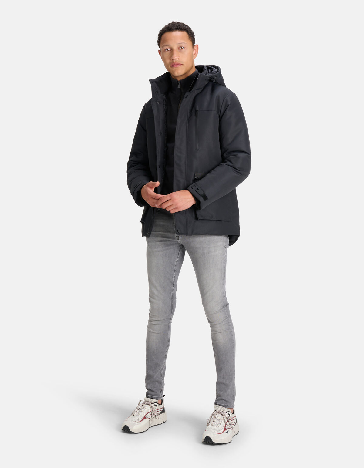 Dunkelgraue Parka-Jacke SHOEBY MEN